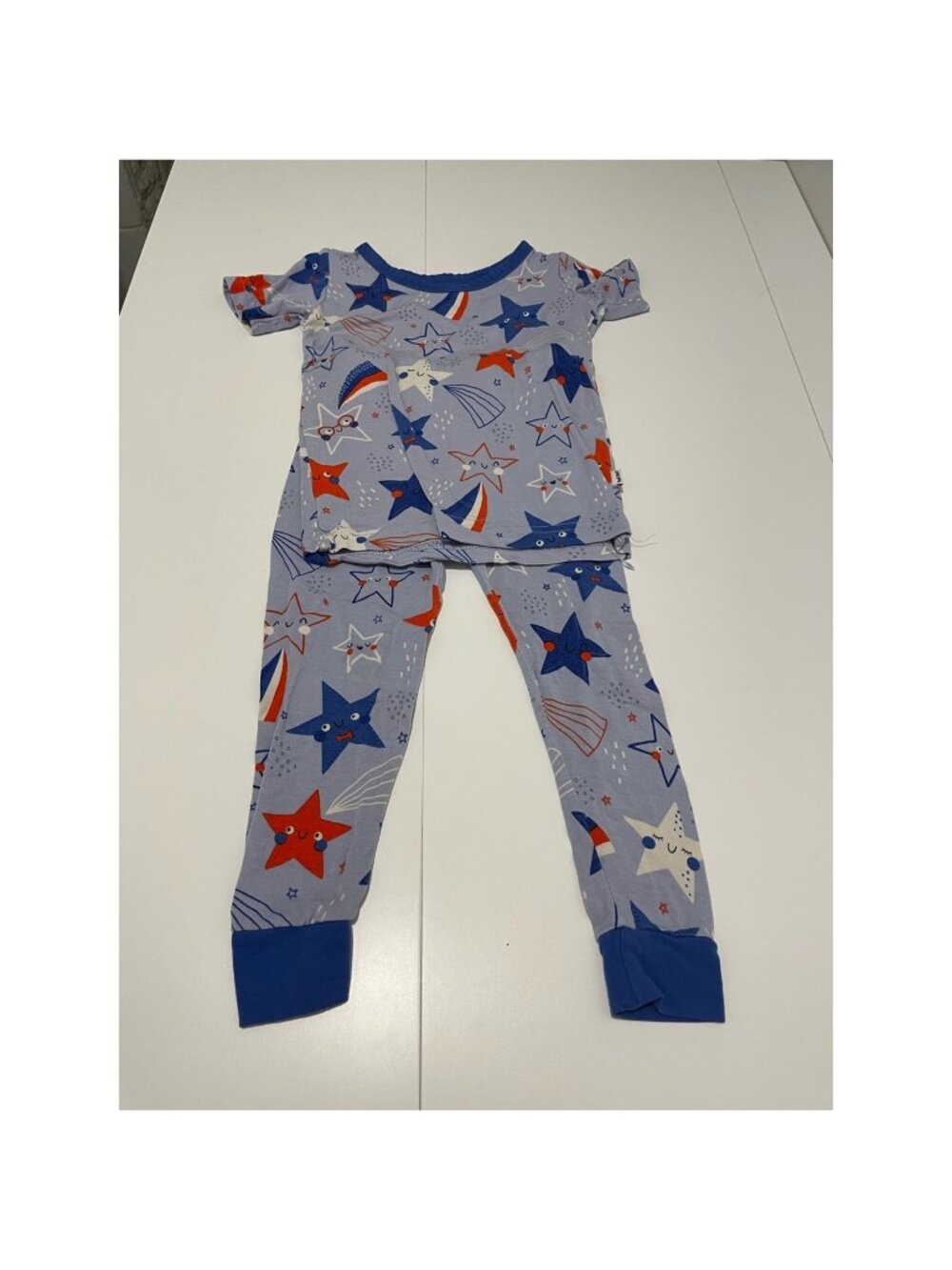 Little Sleepies Brand Size 12-18 Months Red White & Blue Pajama Set Bamboo Pants